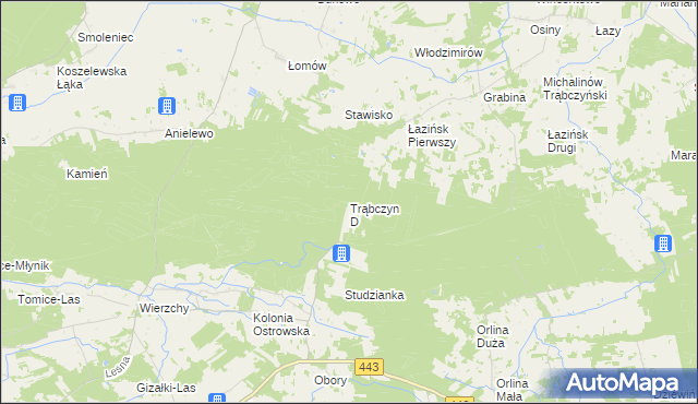 mapa Trąbczyn D, Trąbczyn D na mapie Targeo