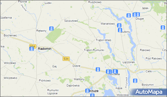 mapa Trąbin-Rumunki, Trąbin-Rumunki na mapie Targeo