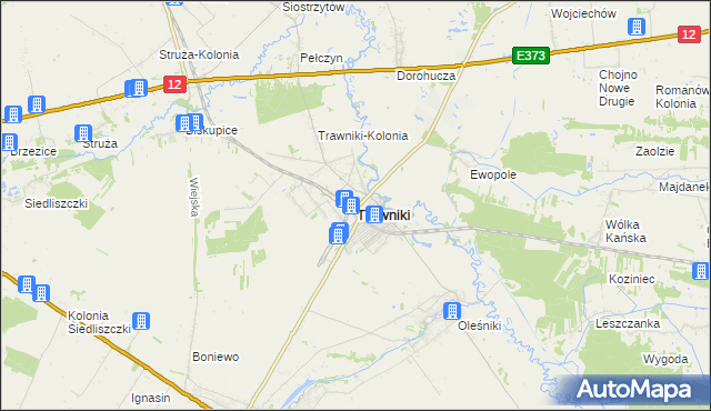 mapa Trawniki powiat świdnicki, Trawniki powiat świdnicki na mapie Targeo