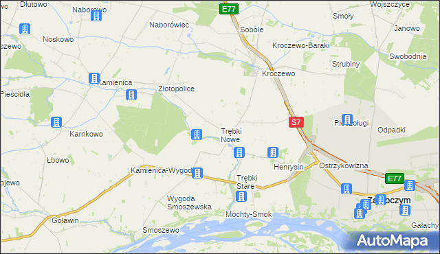 mapa Trębki Nowe, Trębki Nowe na mapie Targeo