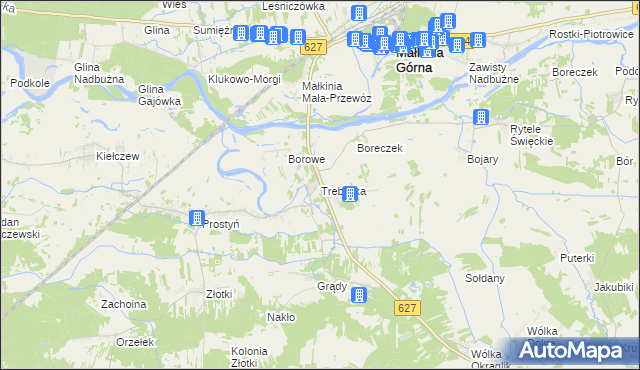mapa Treblinka, Treblinka na mapie Targeo