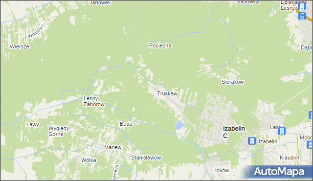 mapa Truskaw, Truskaw na mapie Targeo