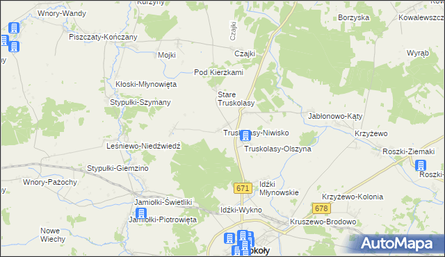 mapa Truskolasy-Niwisko, Truskolasy-Niwisko na mapie Targeo