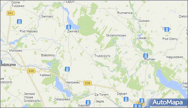 mapa Truszczyny, Truszczyny na mapie Targeo