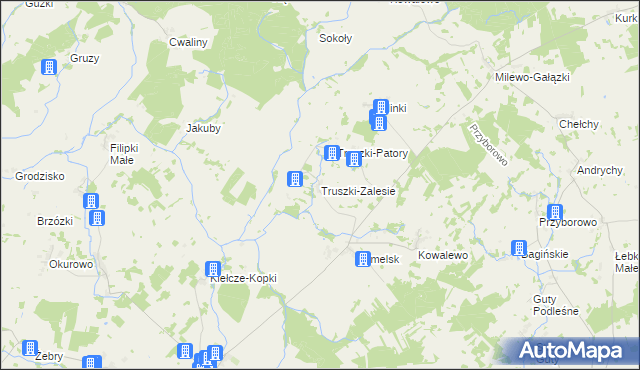 mapa Truszki-Zalesie, Truszki-Zalesie na mapie Targeo