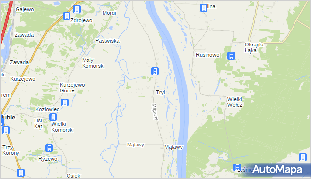 mapa Tryl, Tryl na mapie Targeo