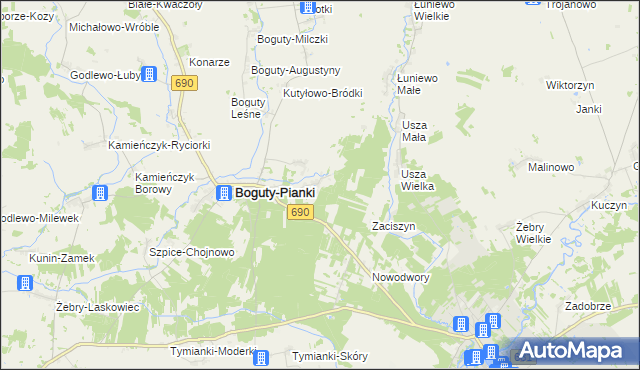 mapa Trynisze-Moszewo, Trynisze-Moszewo na mapie Targeo