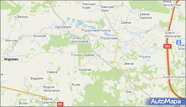 mapa Trynosy, Trynosy na mapie Targeo