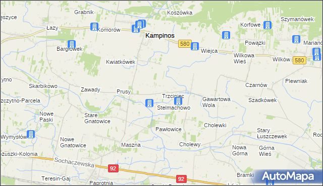 mapa Trzciniec gmina Leszno, Trzciniec gmina Leszno na mapie Targeo