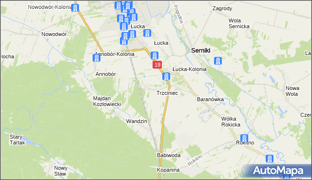 mapa Trzciniec gmina Lubartów, Trzciniec gmina Lubartów na mapie Targeo