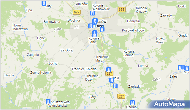 mapa Trzciniec Mały, Trzciniec Mały na mapie Targeo