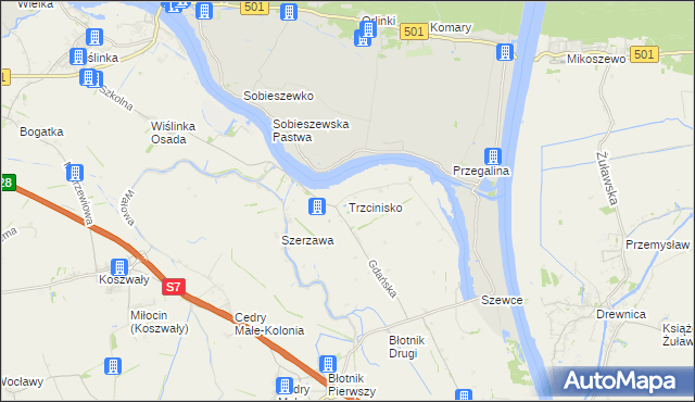 mapa Trzcinisko, Trzcinisko na mapie Targeo