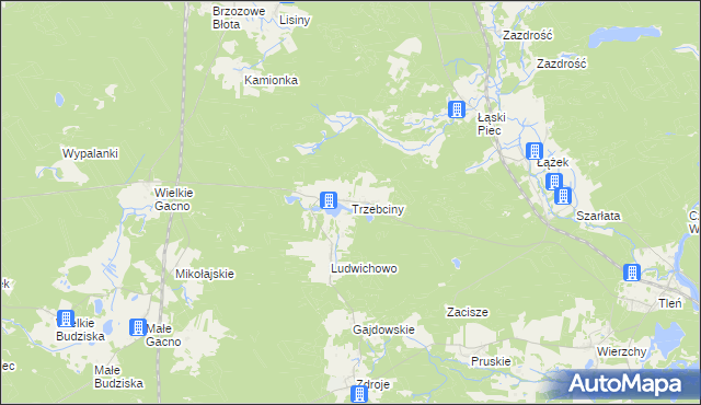 mapa Trzebciny, Trzebciny na mapie Targeo