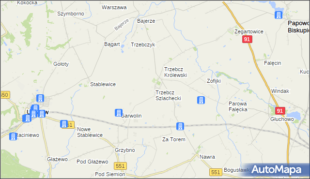 mapa Trzebcz Szlachecki, Trzebcz Szlachecki na mapie Targeo