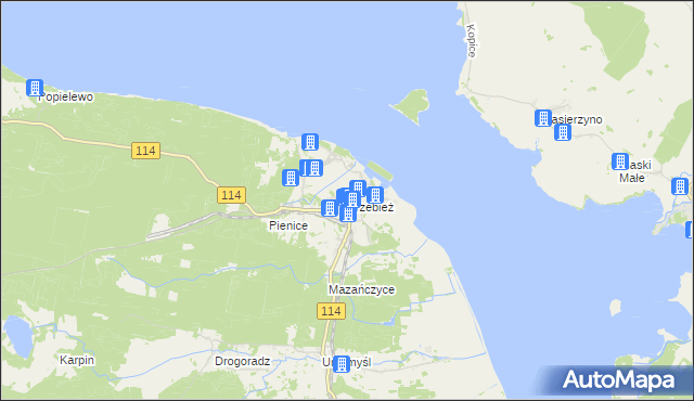 mapa Trzebież, Trzebież na mapie Targeo