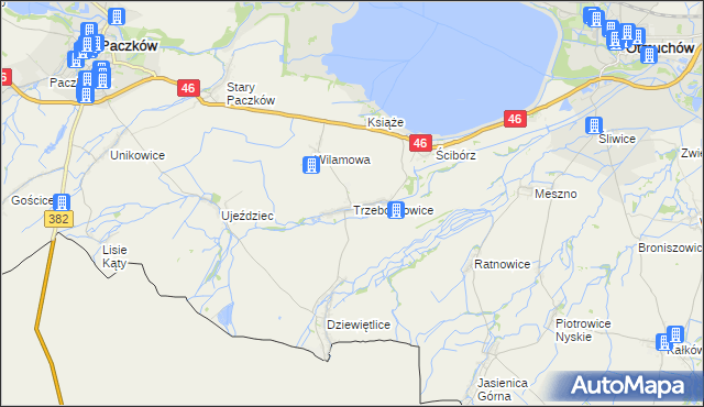 mapa Trzeboszowice, Trzeboszowice na mapie Targeo