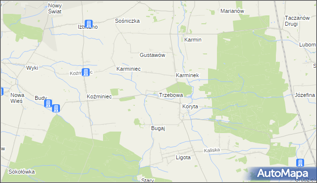 mapa Trzebowa, Trzebowa na mapie Targeo