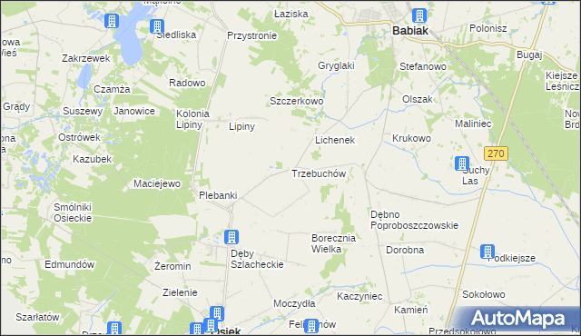 mapa Trzebuchów, Trzebuchów na mapie Targeo