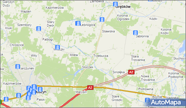 mapa Trzebucza, Trzebucza na mapie Targeo