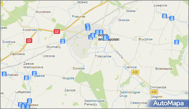 mapa Trzecianów, Trzecianów na mapie Targeo