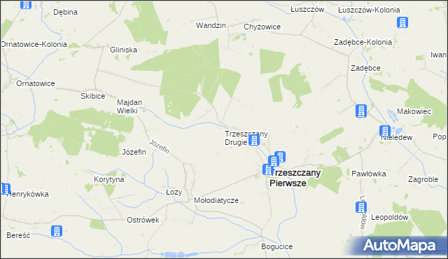 mapa Trzeszczany Drugie, Trzeszczany Drugie na mapie Targeo