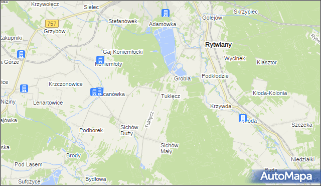 mapa Tuklęcz, Tuklęcz na mapie Targeo