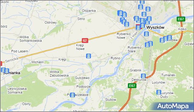 mapa Tulewo, Tulewo na mapie Targeo