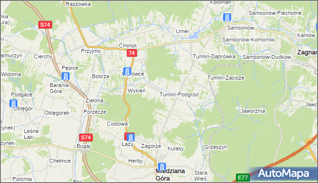 mapa Tumlin-Podgród, Tumlin-Podgród na mapie Targeo