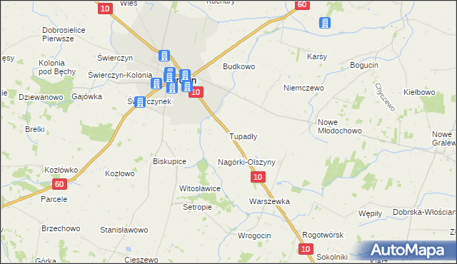 mapa Tupadły gmina Drobin, Tupadły gmina Drobin na mapie Targeo