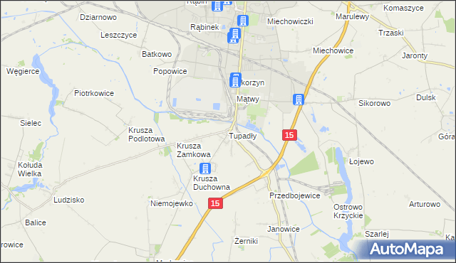 mapa Tupadły gmina Inowrocław, Tupadły gmina Inowrocław na mapie Targeo