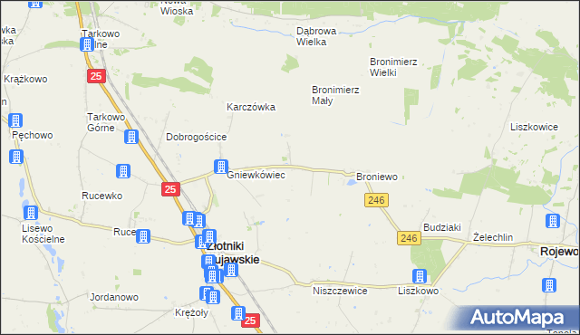 mapa Tupadły gmina Złotniki Kujawskie, Tupadły gmina Złotniki Kujawskie na mapie Targeo