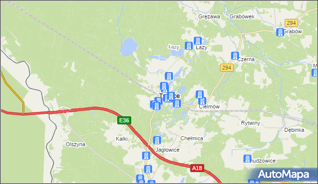 mapa Tuplice, Tuplice na mapie Targeo