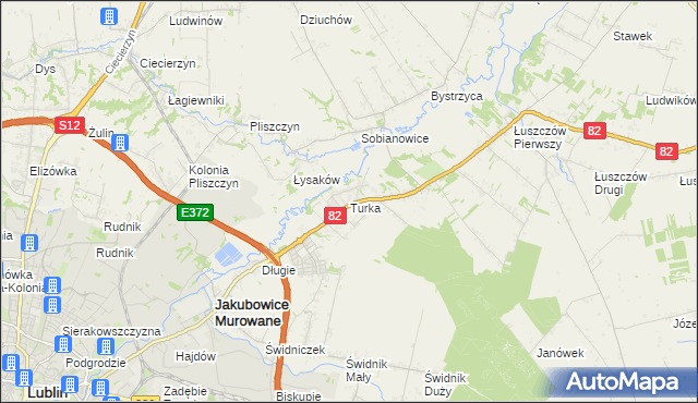 mapa Turka gmina Wólka, Turka gmina Wólka na mapie Targeo