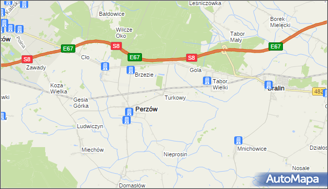 mapa Turkowy, Turkowy na mapie Targeo