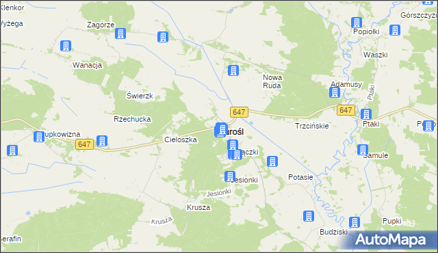 mapa Turośl powiat kolneński, Turośl powiat kolneński na mapie Targeo