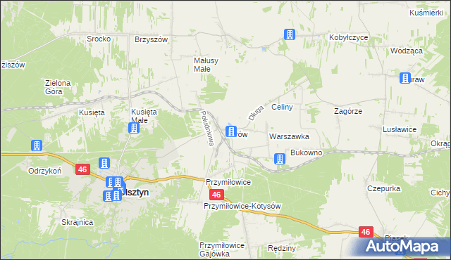 mapa Turów gmina Olsztyn, Turów gmina Olsztyn na mapie Targeo