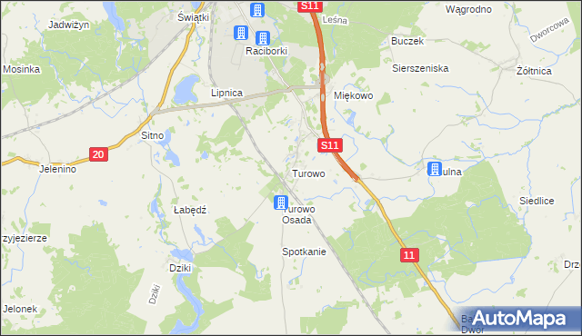 mapa Turowo gmina Szczecinek, Turowo gmina Szczecinek na mapie Targeo