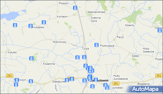 mapa Turza gmina Damasławek, Turza gmina Damasławek na mapie Targeo