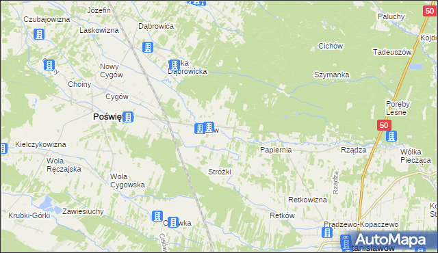 mapa Turze gmina Poświętne, Turze gmina Poświętne na mapie Targeo