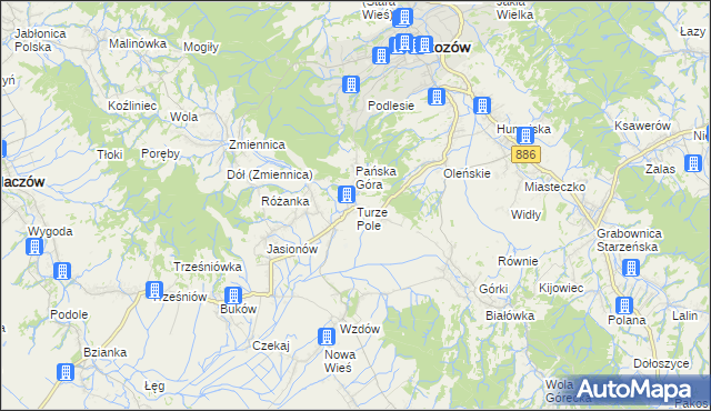 mapa Turze Pole, Turze Pole na mapie Targeo