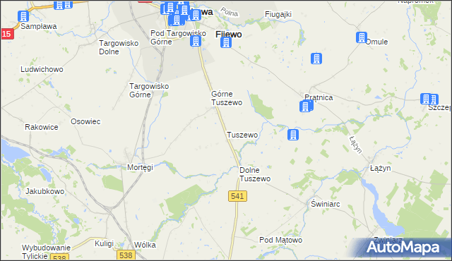 mapa Tuszewo, Tuszewo na mapie Targeo