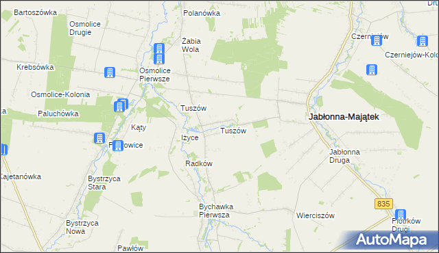 mapa Tuszów, Tuszów na mapie Targeo