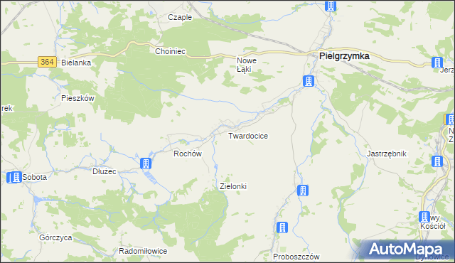 mapa Twardocice, Twardocice na mapie Targeo