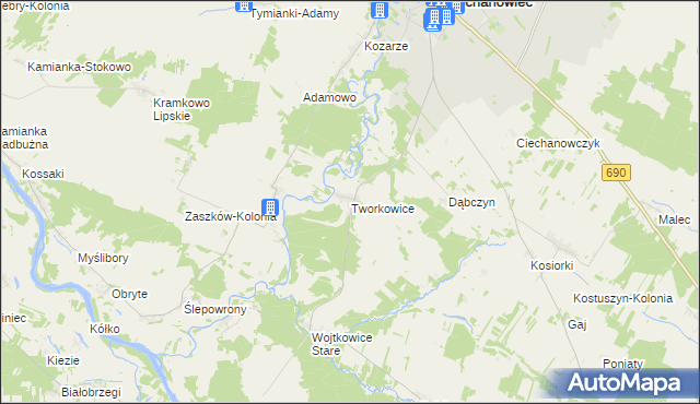 mapa Tworkowice, Tworkowice na mapie Targeo