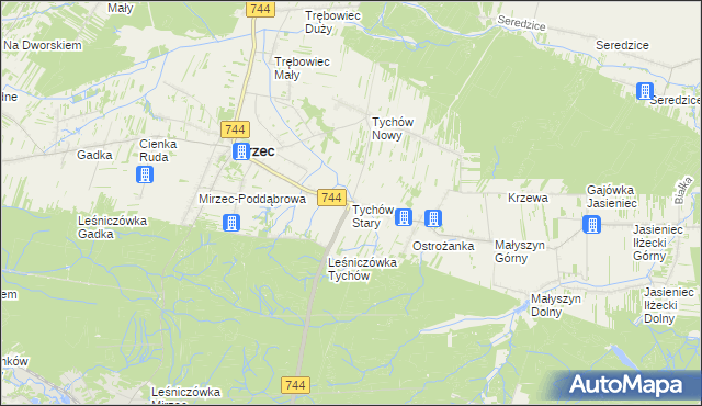 mapa Tychów Stary, Tychów Stary na mapie Targeo