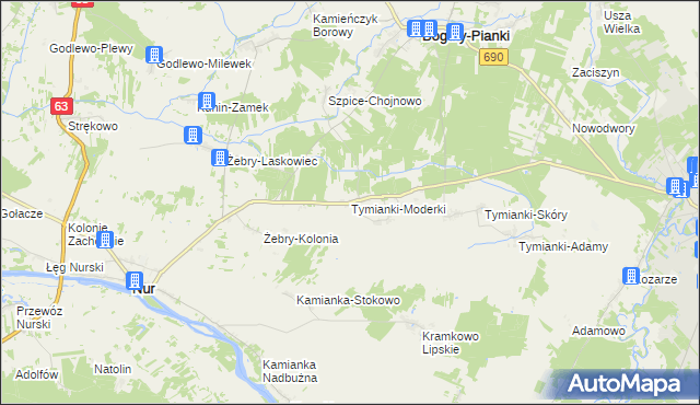 mapa Tymianki-Moderki, Tymianki-Moderki na mapie Targeo