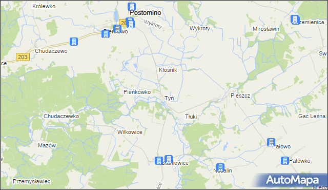 mapa Tyń, Tyń na mapie Targeo