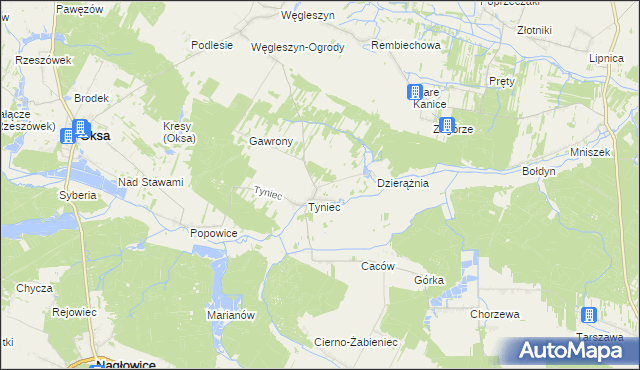 mapa Tyniec-Kolonia, Tyniec-Kolonia na mapie Targeo