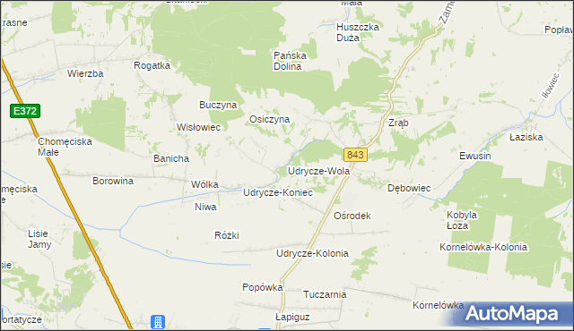 mapa Udrycze-Wola, Udrycze-Wola na mapie Targeo