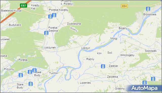 mapa Udrzyn, Udrzyn na mapie Targeo